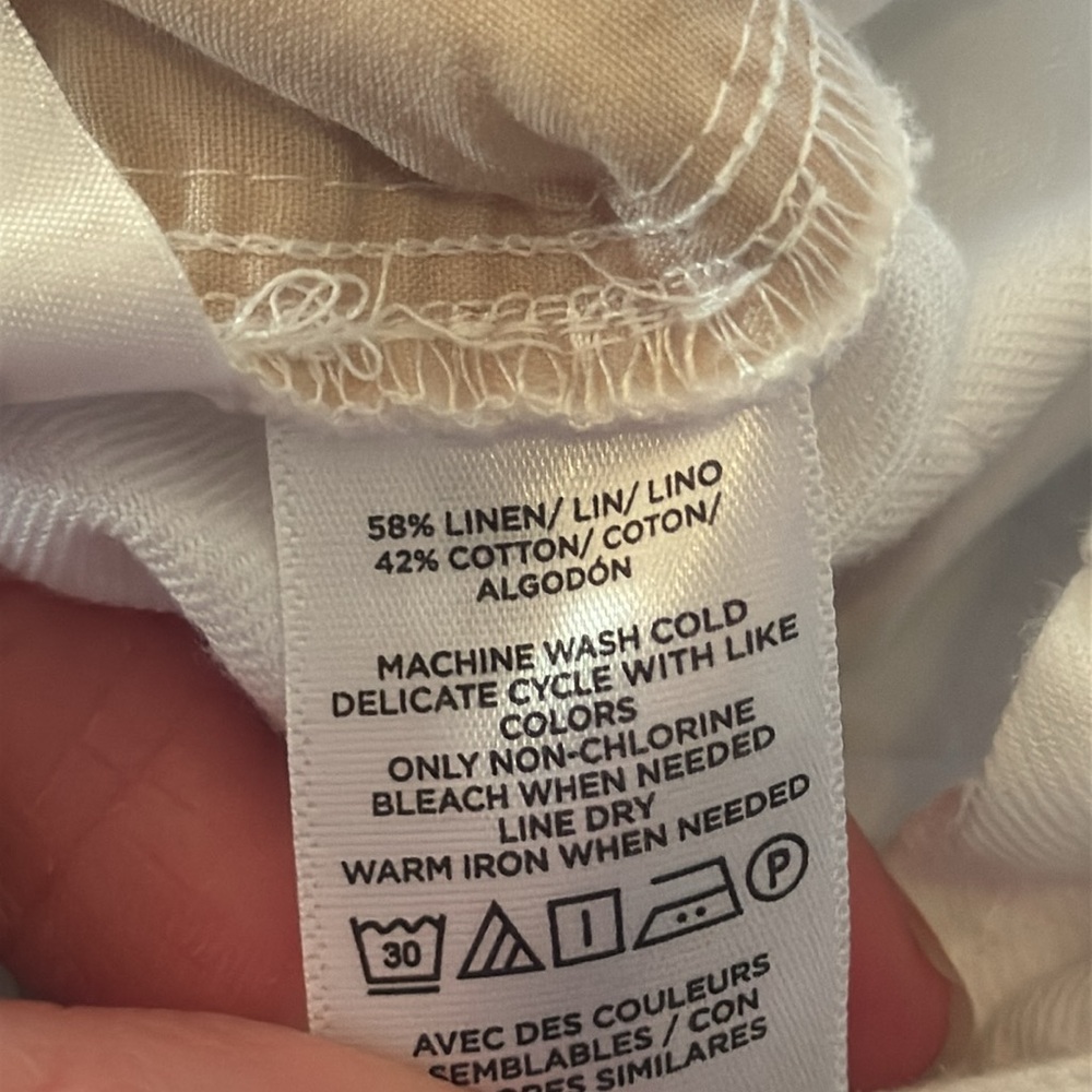 LOFT White Linen Blend High Rise Dress Shorts Size Small - Picture 6 of 6
